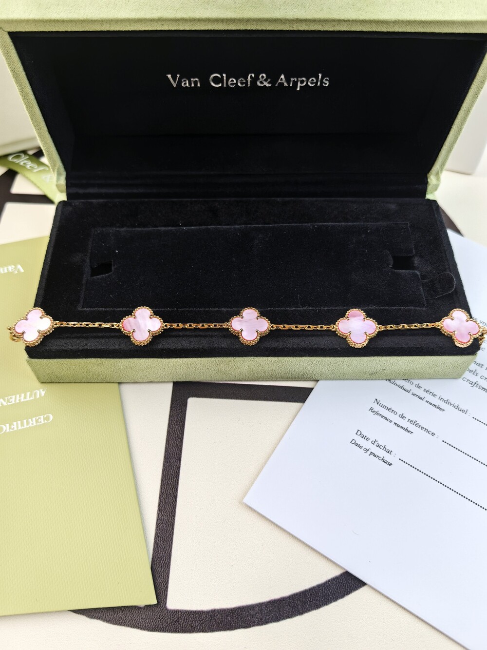 🌹Van Cleef & Arpels Vintage Alhambra Pink Mother of Pearl Bracelet
